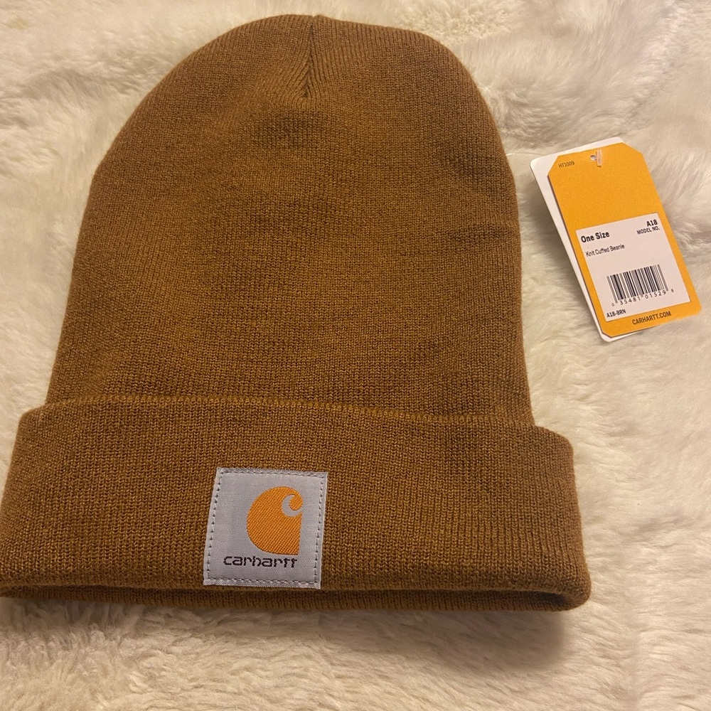 NWT! Carhartt adult acrylic original beanie in brown - Picture 2 of 5